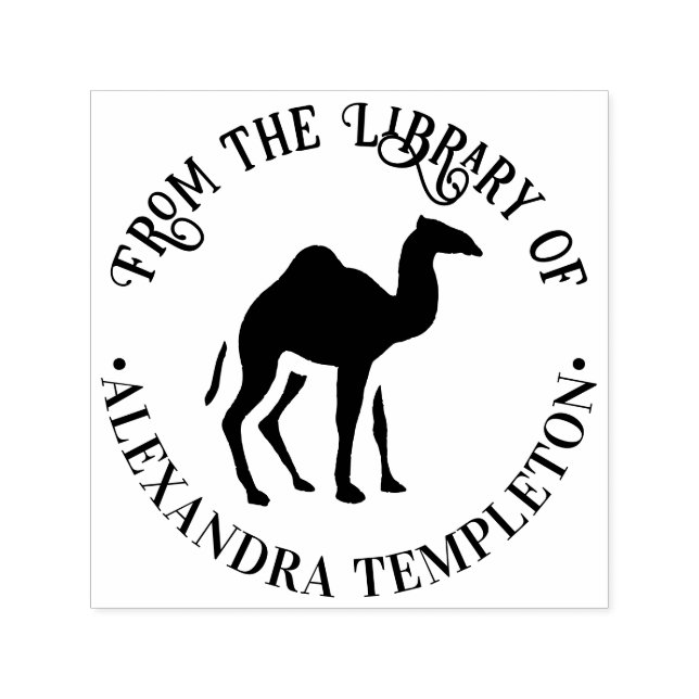 Dromedary Camel Silhouette “From the Library of” Self-inking Stamp (Design)