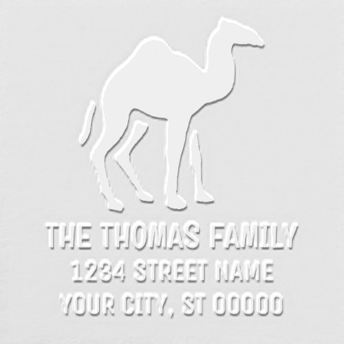 Dromedary Camel Silhouette Name Address Embosser