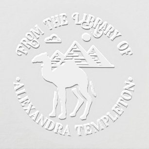 Dromedary Camel Silhouette Pyramids Library Book Embosser