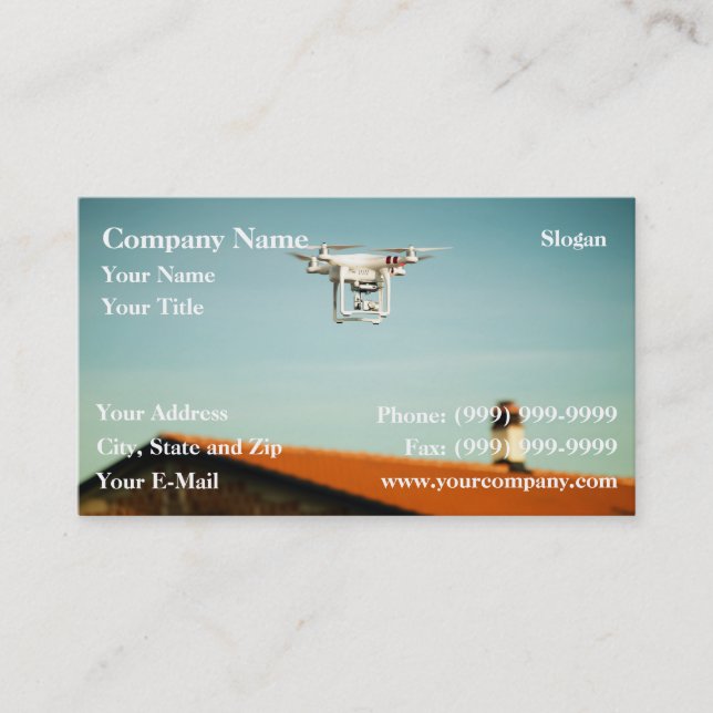 Dron above roofs business card (Front)