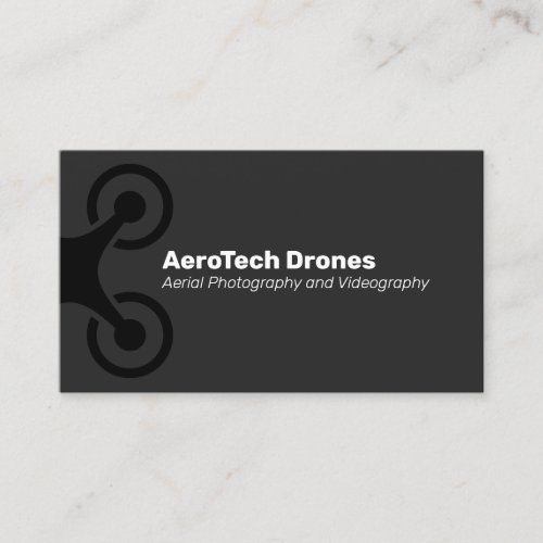 Drone Aerial Photography and Videography Black Business Card