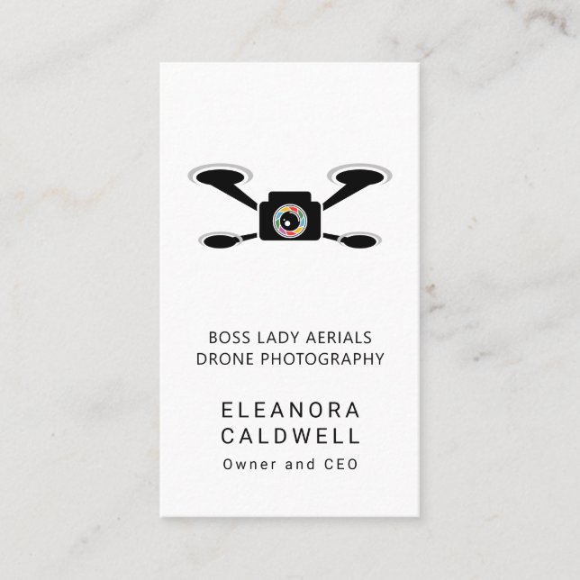 Drone Aerial Photography Logo Business Card (Front)