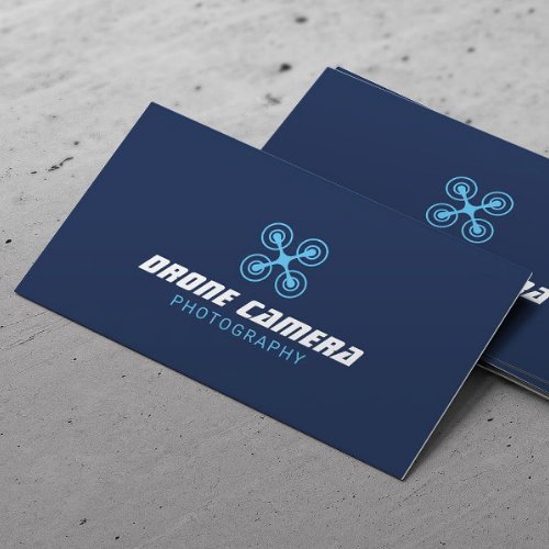 Drone Aerial Video  Photography Navy Photographer Business Card