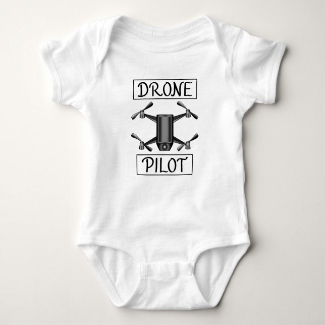 Drone And Drone Pilot Baby Bodysuit (Front)