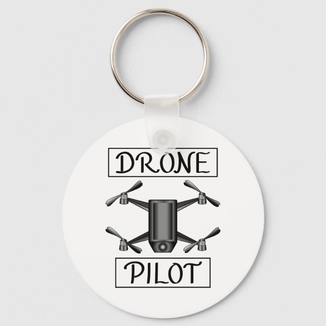 Drone And Drone Pilot Keychain (Front)