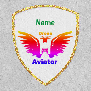 Drone Aviator 2.5" x 3" Shield, Iron-On Patch