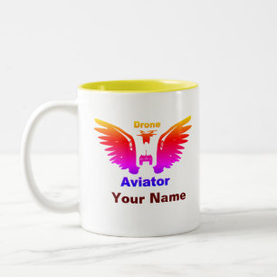 Drone Aviator Two-Tone Coffee Mug