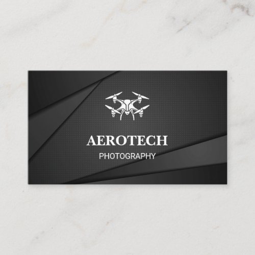 Drone Business Cards Modern Gray White
