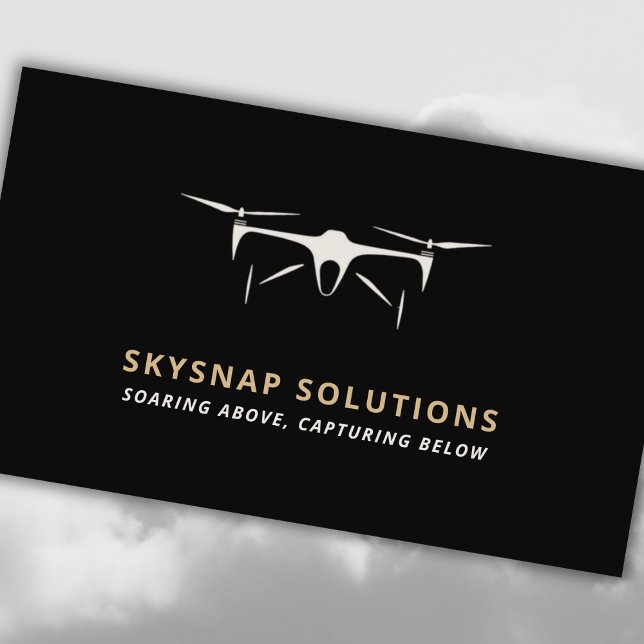 Drone Business UAV Pilot Modern Black Gold Card (Creator Uploaded)
