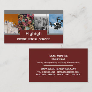 Drone Collage Banner, Drone Pilot Business Card