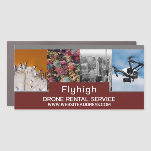 Drone Collage Banner Drone Rental Company Car Magnet