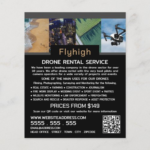 Drone Collage Banner Drone Rental Company Flyer