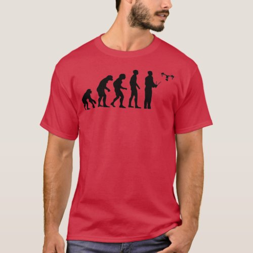 Drone Evolution Funny Drone Pilot Quadcopter Fan   T_Shirt