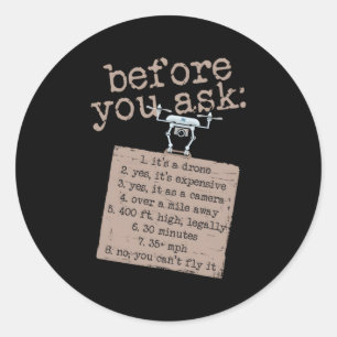 Drone For Dad Friend Pilot Flying Classic Round Sticker