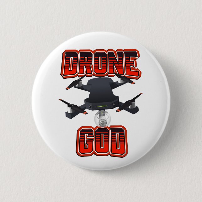 Drone God logo Button (Front)