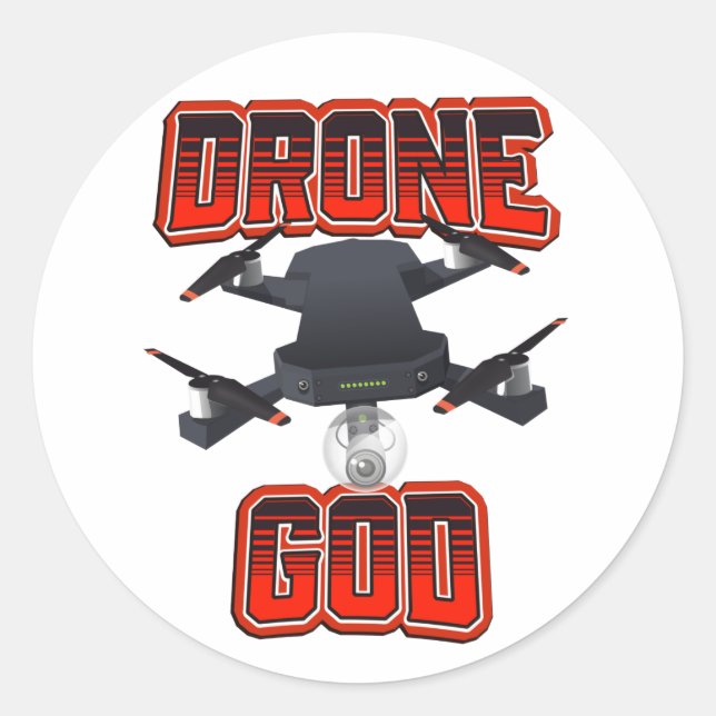 Drone God logo Classic Round Sticker (Front)