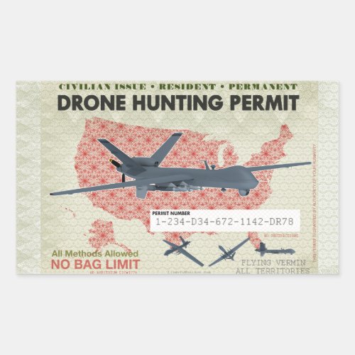 Drone Hunting Permit Stickers
