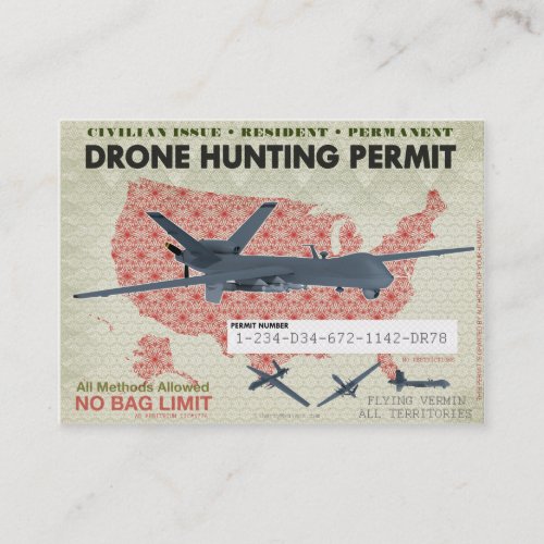 Drone Hunting Permits Business Card