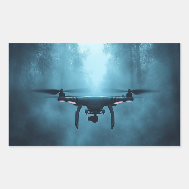 Drone in Foggy Forest Sticker (Front)