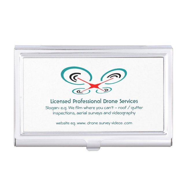 Drone Inspection and Video Service, Pilot Operator Business Card Case (Front)