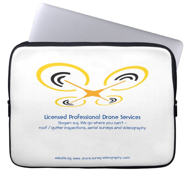 Drone Inspection, Survey and Video Service Laptop Sleeve (Front)