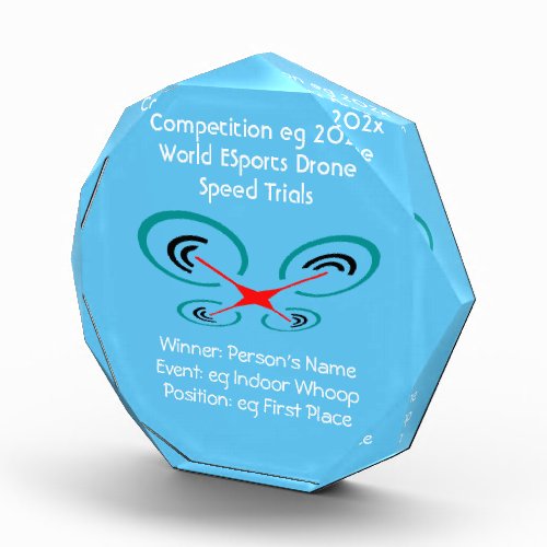 Drone league speed trials competition award trophy