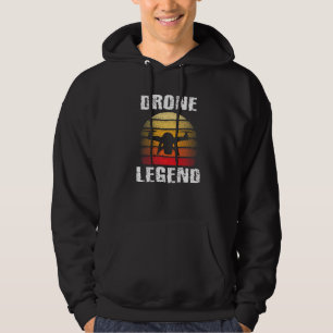 Drone Legend Quadcopter Pilot Retro Vintage Graphi Hoodie