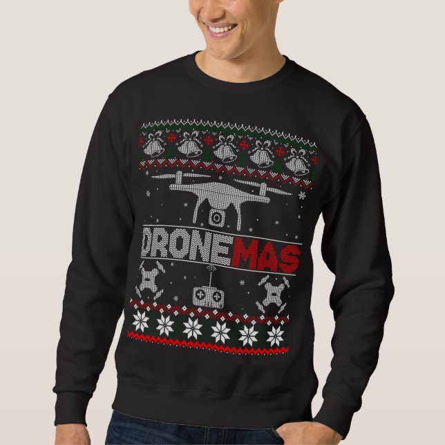 Drone Mas Gift For Christmas Ugly Sweater (Front)