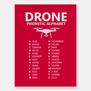 Drone NATO Phonetic Alphabet – Red Edition Foam Board