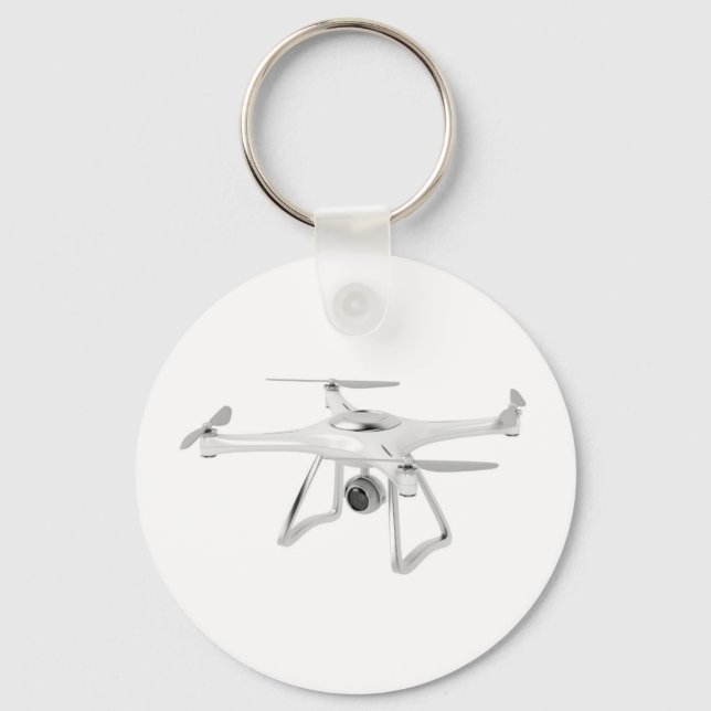 Drone on white keychain (Front)