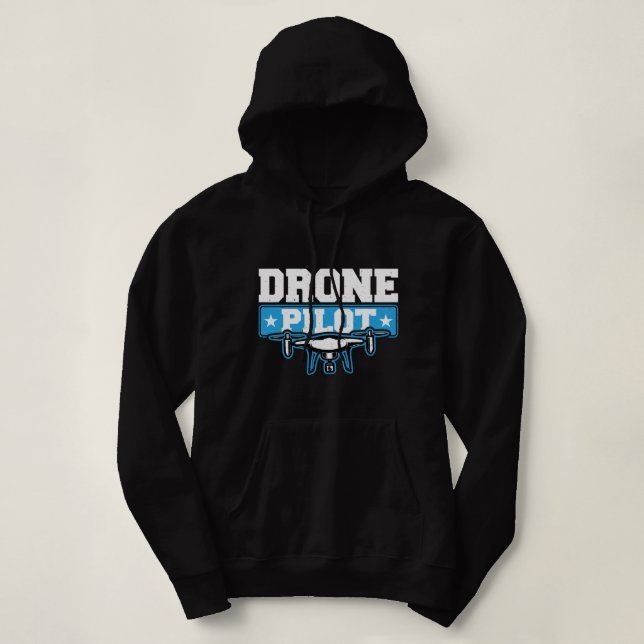 Drone Operator Funny Quadcopter Drone Pilot Hoodie (Design Front)