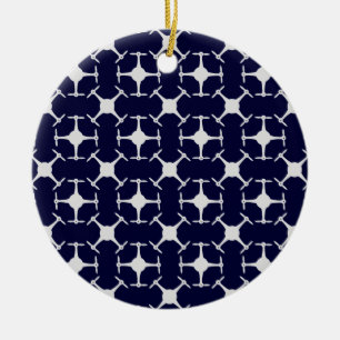 Drone pattern custom background color ceramic ornament