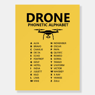 Drone Phonetic Alphabet – Aviation Yellow Edition Foam Board