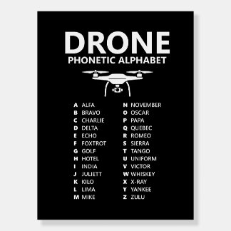 Drone Phonetic Alphabet – Black Foam Board