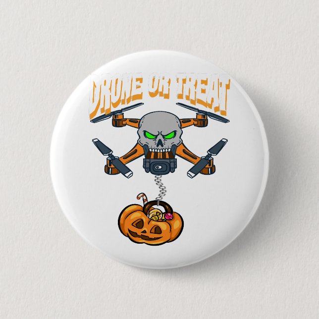 Drone Pilot Halloween Costume Trick Or Treat Gift Button (Front)