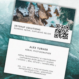 Drone Pilot Photographer QR Code Photo Template Business Card