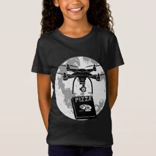 Drone Pilot Pizza Delivery Quadcopter Full Moon T-Shirt