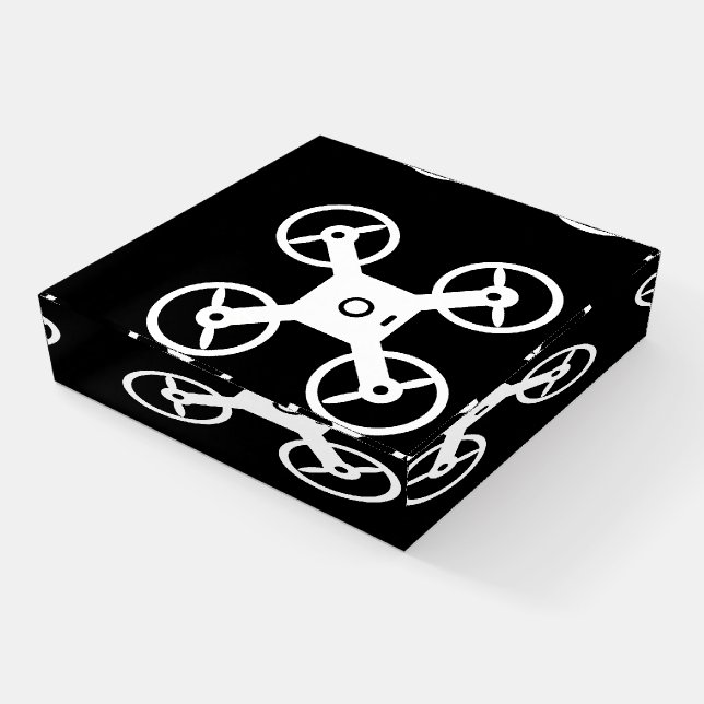 Drone pilot quadcopter custom acrylic paperweight (Angled)
