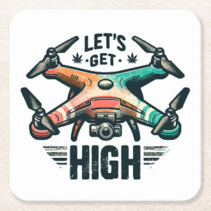 Drone Pilot Square Paper Coaster