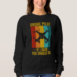 Drone Pilot Vintage Sunset Drone Racing Pilots Fly Sweatshirt