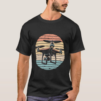 Drone Quadcopter Drone Pilot Drone Flying Retro T-Shirt