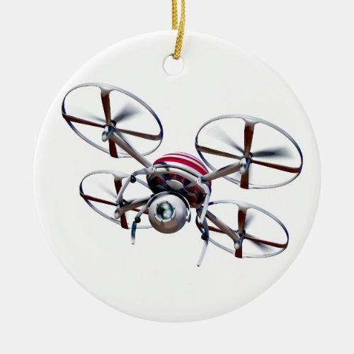 Drone quadrocopter ceramic ornament