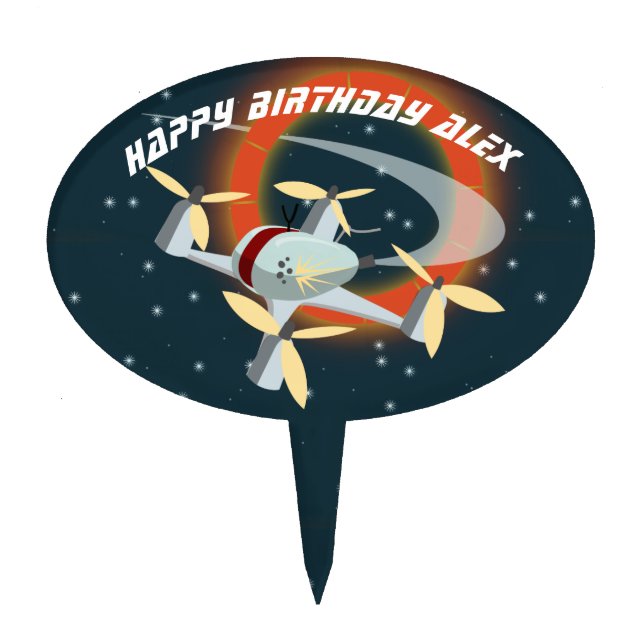 Drone Racing Cake Topper (Front)