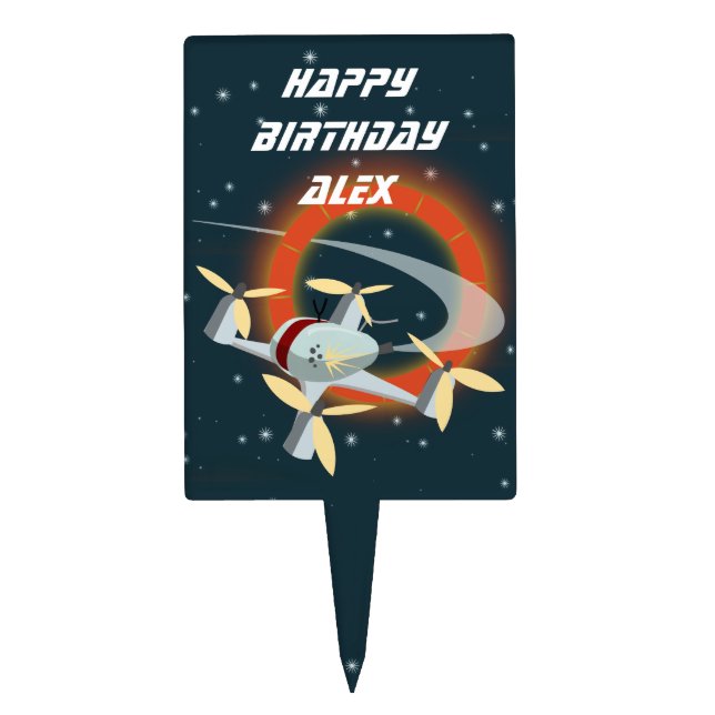 Drone Racing Cake Topper (Front)