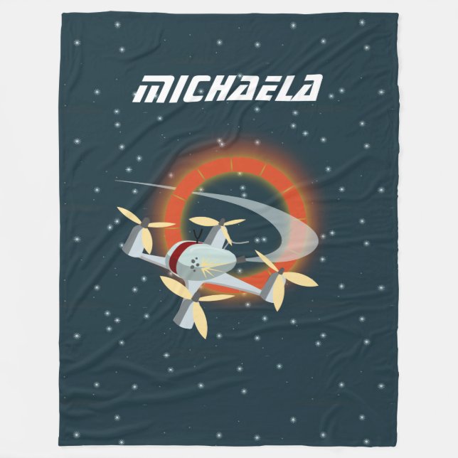 Drone Racing Fleece Blanket (Front)