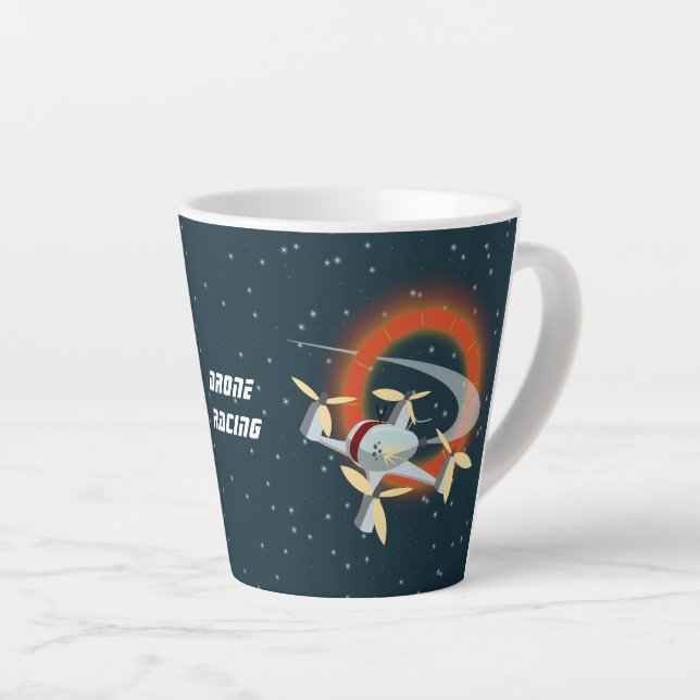 Drone Racing Latte Mug (Right Angle)