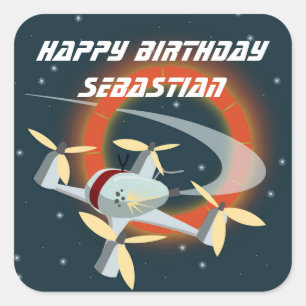 Drone Racing Square Sticker