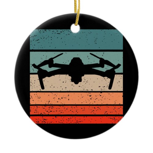 Drone Retro Style Vintage  Ceramic Ornament