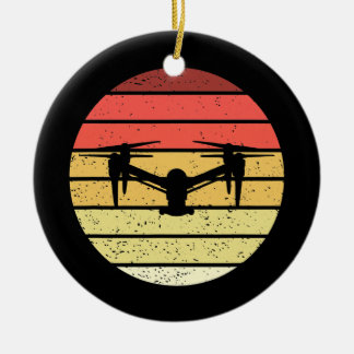 Drone Retro Style Vintage Ceramic Ornament