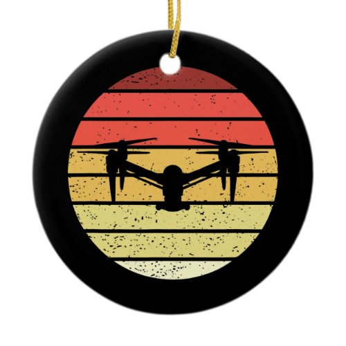 Drone Retro Style Vintage  Ceramic Ornament